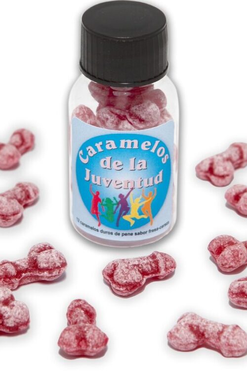 DIABLO PICANTE – 12 CARAMELOS DE LA JUVENTUD FORMA PENE FRESA/CEREZA