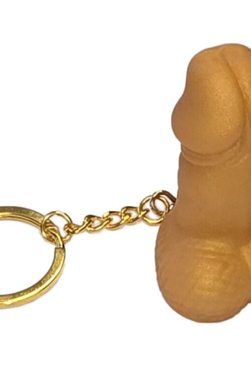 DIABLO PICANTE – LLAVERO FORMA PENE DORADO