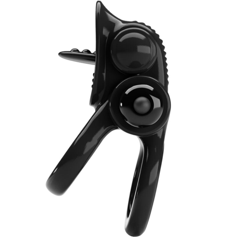 PRETTY LOVE - PASSIONATE RING DOBLE ANILLO VIBRADOR + ESTIMULADOR CLÍTORIS NEGRO - Imagen 3