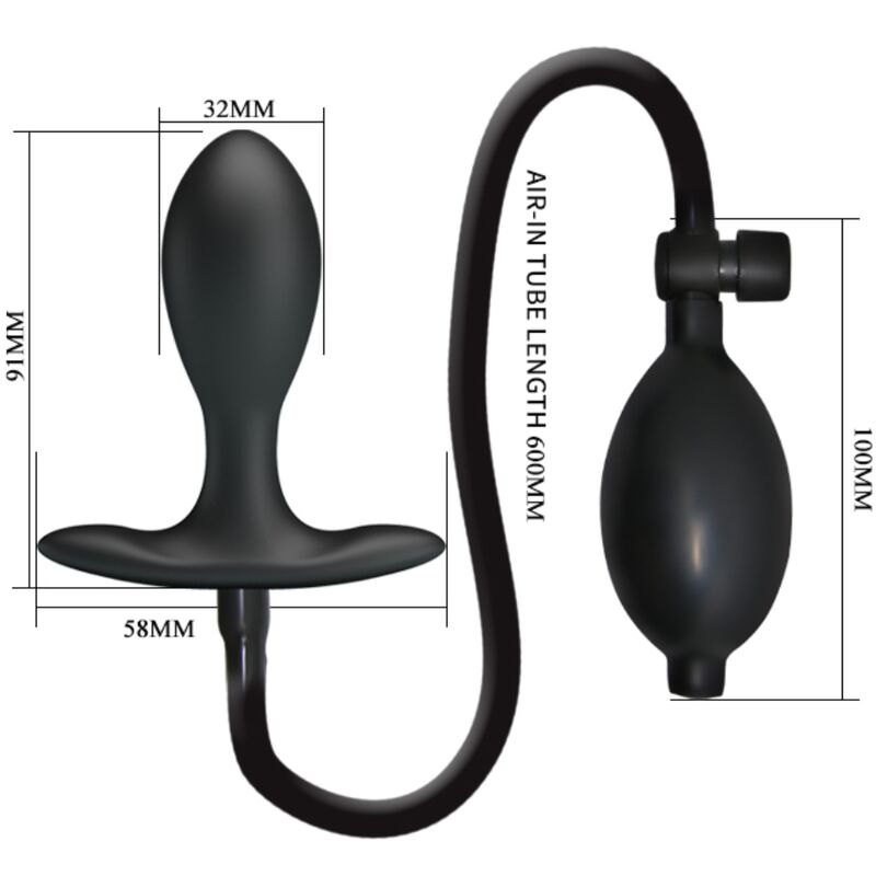 PRETTY LOVE - PLUG ANAL INFLABLE NEGRO - Imagen 3