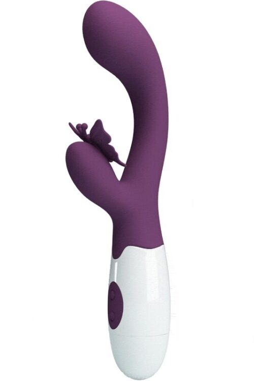 PRETTY LOVE – BUTTERFLY KISS VIBRADOR RABBIT & ESTIMULADOR PUNTO G MORADO