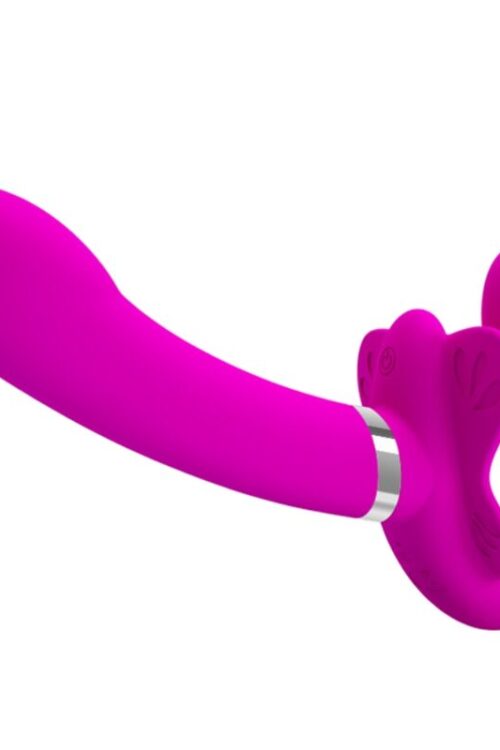 PRETTY LOVE – VALERIE VIBRADOR DOBLE STRAP-ON 12 VIBRACIONES MORADO