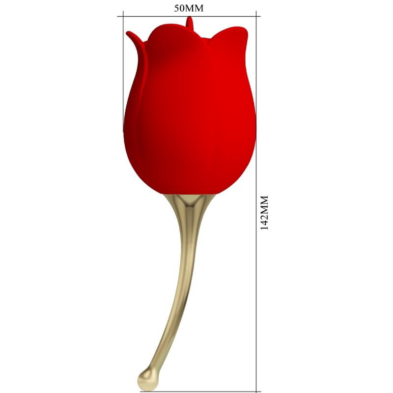 PRETTY LOVE - ROSE LOVER ROSA ESTIMULADORA DE CLÍTORIS 12 VIBRACIONES ROJO - Imagen 2