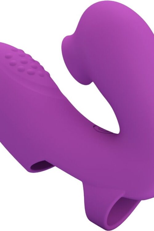 PRETTY LOVE – ATHENA VIBRADOR DE DEDO CON ESTIMULADOR CLÍTORIS MORADO