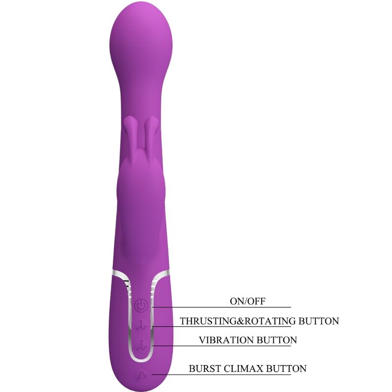 PRETTY LOVE - DEJON VIBRADOR RABBIT MULTIFUNCIÓN 3 EN 1 MORADO - Imagen 8