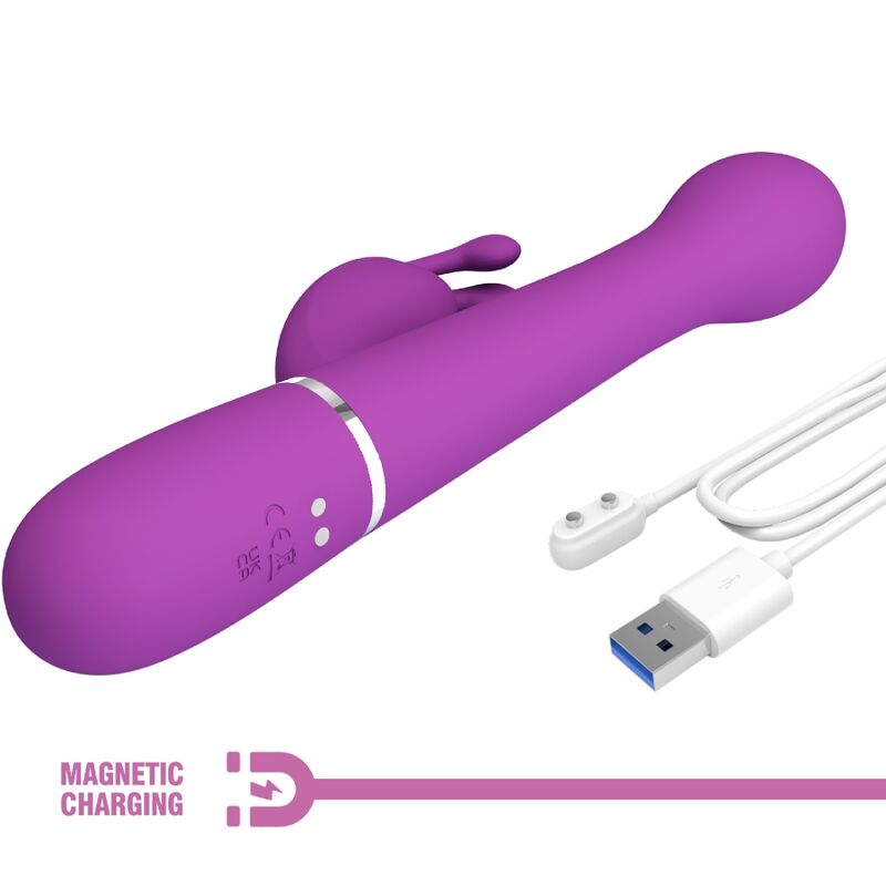 PRETTY LOVE - DEJON VIBRADOR RABBIT MULTIFUNCIÓN 3 EN 1 MORADO - Imagen 6