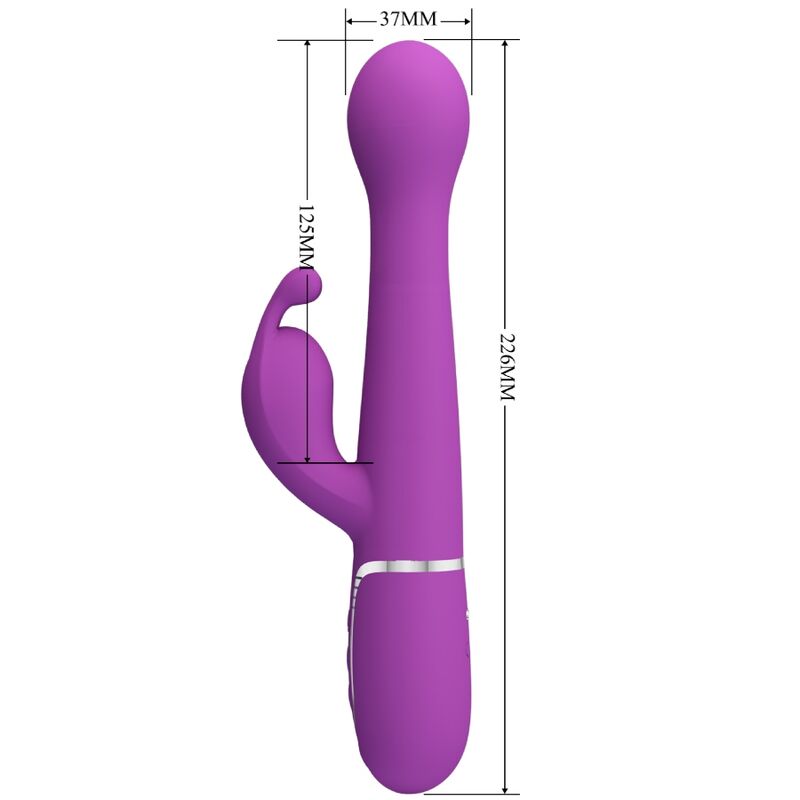 PRETTY LOVE - DEJON VIBRADOR RABBIT MULTIFUNCIÓN 3 EN 1 MORADO - Imagen 5