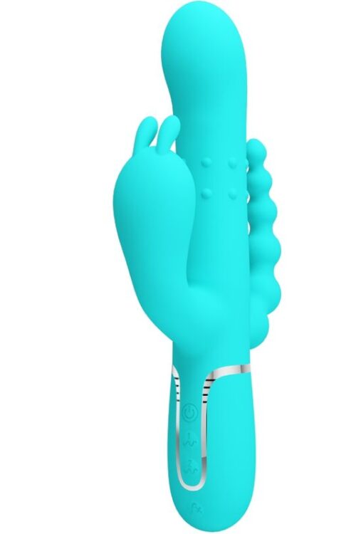 PRETTY LOVE – CAMMY TRIPLE VIBRADOR RABBIT MULTIFUNCIÓN 4 EN 1 AZUL
