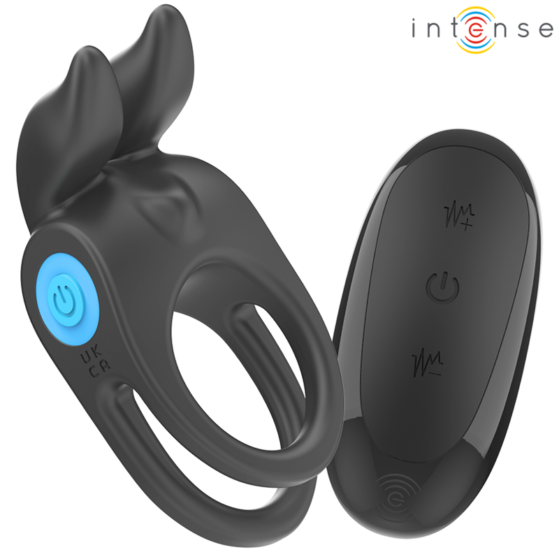 INTENSE – SAM ANILLO DOBLE VIBRADOR PENE 10 VIBRACIONES NEGRO
