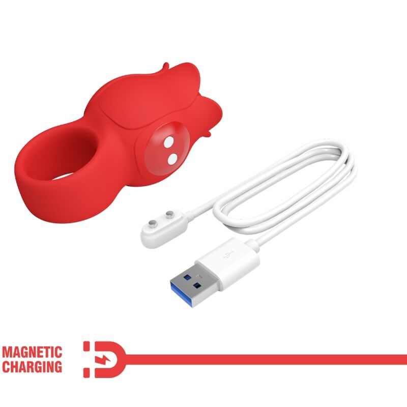 PRETTY LOVE - JAE VIBRADOR DE DEDO FORMA DE ROSA 10 VIBRACIONES ROJO - Imagen 8