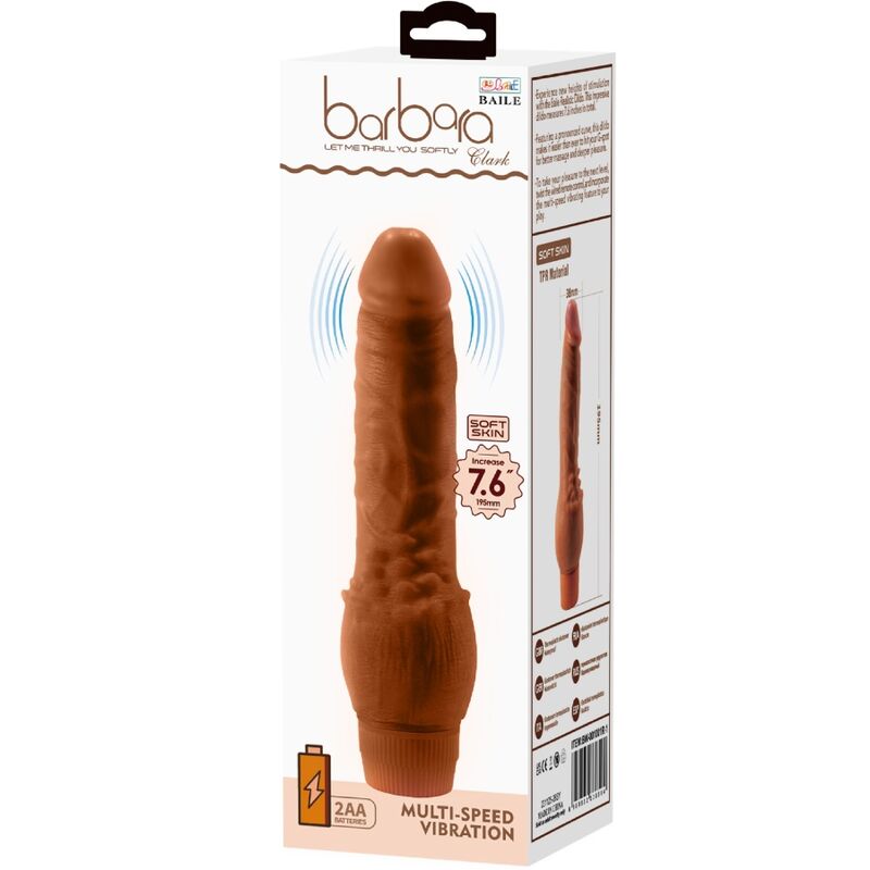 BAILE - BARBARA VIBRADOR REALÍSTICO 19.5 CM MULATO - Imagen 4
