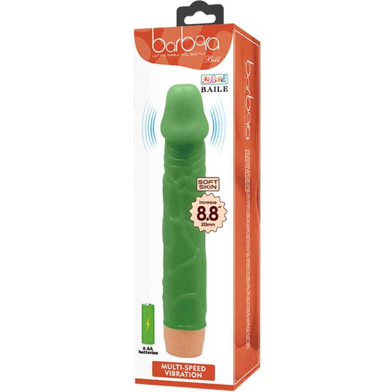 BAILE - BILL VIBRADOR REALÍSTICO 22.5 CM VERDE - Imagen 2
