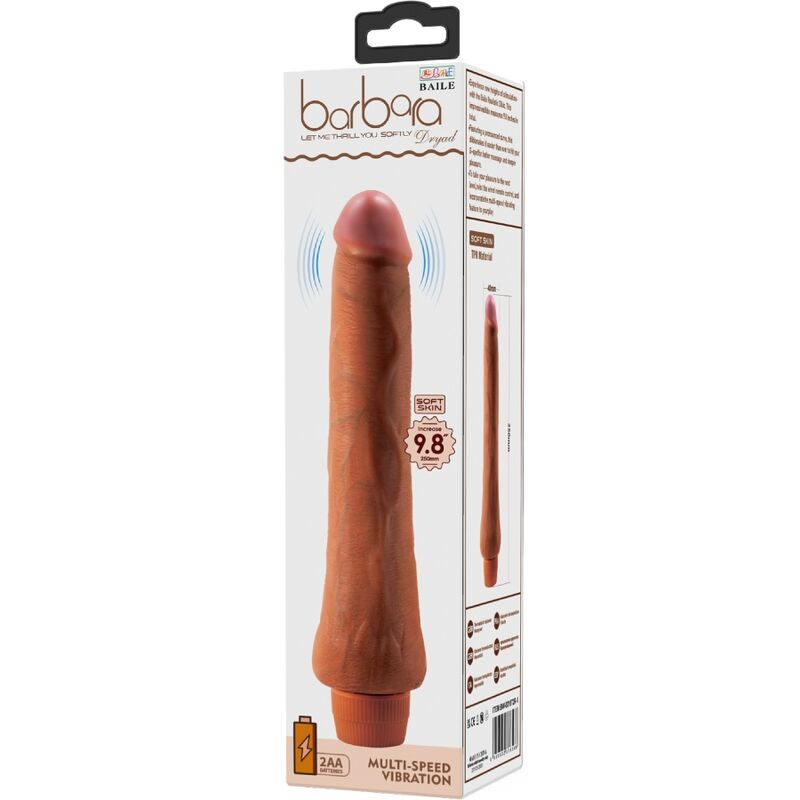 BAILE - DRYAD VIBRADOR REALÍSTICO 25 CM MULATO - Imagen 4