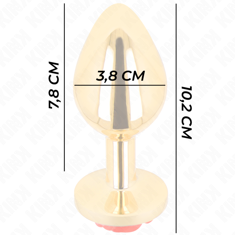 KINK - PLUG ANAL DORADO ROSA ROJA TALLA L - Imagen 3