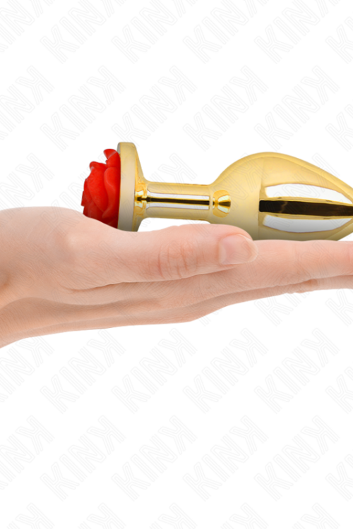 KINK – PLUG ANAL DORADO ROSA ROJA TALLA L