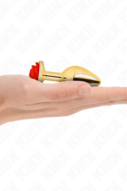 KINK – PLUG ANAL DORADO ROSA ROJA TALLA S