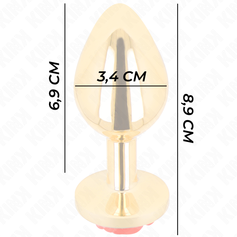 KINK - PLUG ANAL DORADO ROSA ROJA TALLA M - Imagen 3