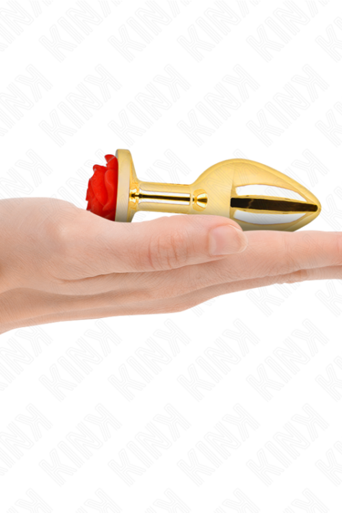 KINK – PLUG ANAL DORADO ROSA ROJA TALLA M