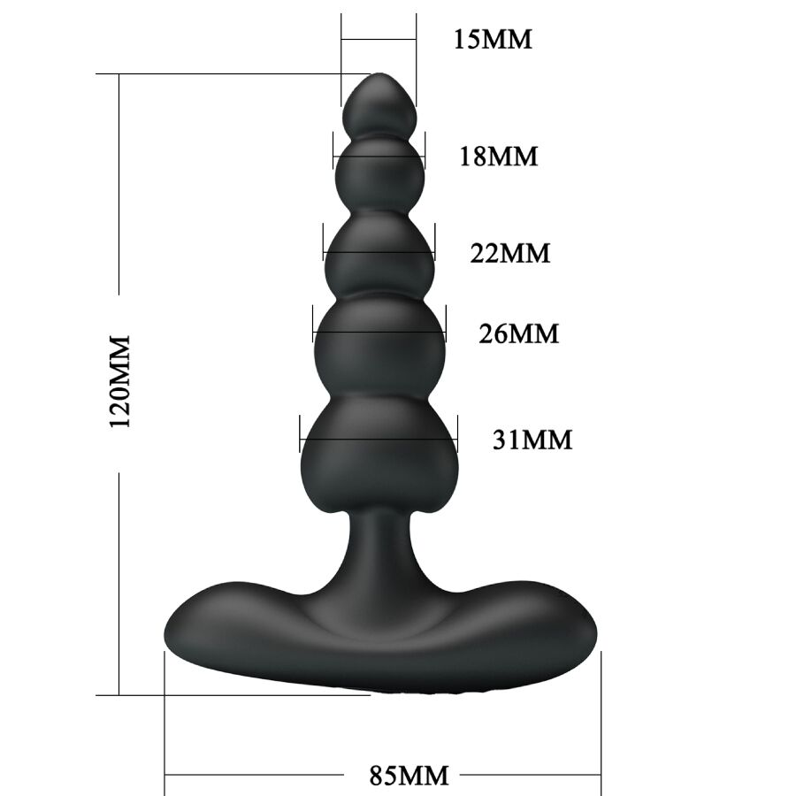 PRETTY LOVE - CORBAN VIBRADOR ANAL 10 VIBRACIONES NEGRO - Imagen 4