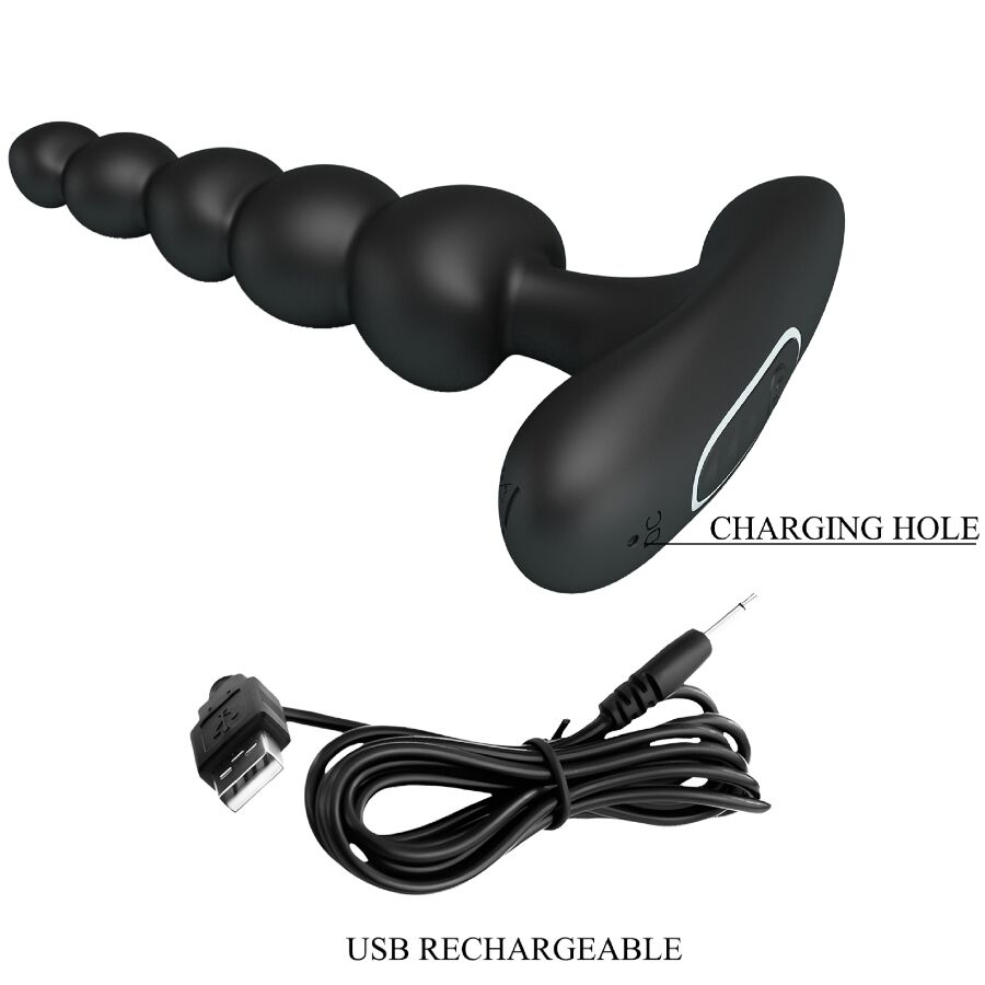 PRETTY LOVE - CORBAN VIBRADOR ANAL 10 VIBRACIONES NEGRO - Imagen 6