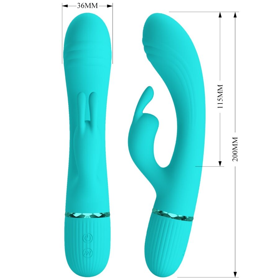 PRETTY LOVE - SCOCCO VIBRADOR RABBIT TURQUESA - Imagen 6