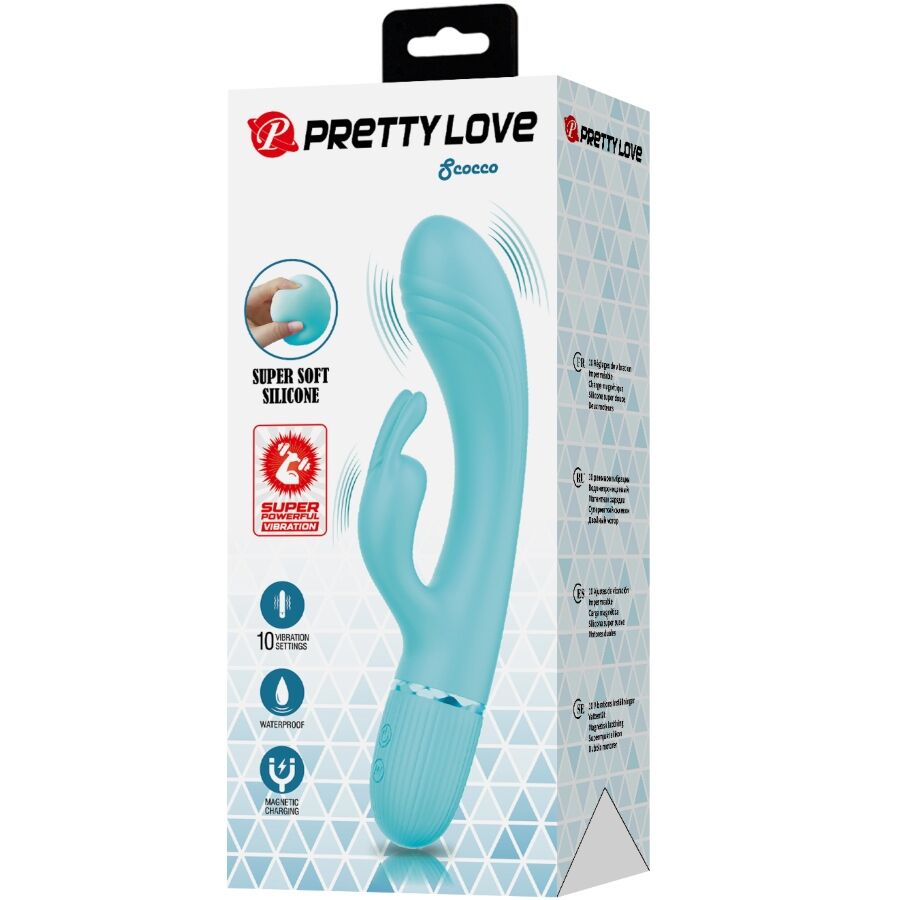 PRETTY LOVE - SCOCCO VIBRADOR RABBIT TURQUESA - Imagen 7
