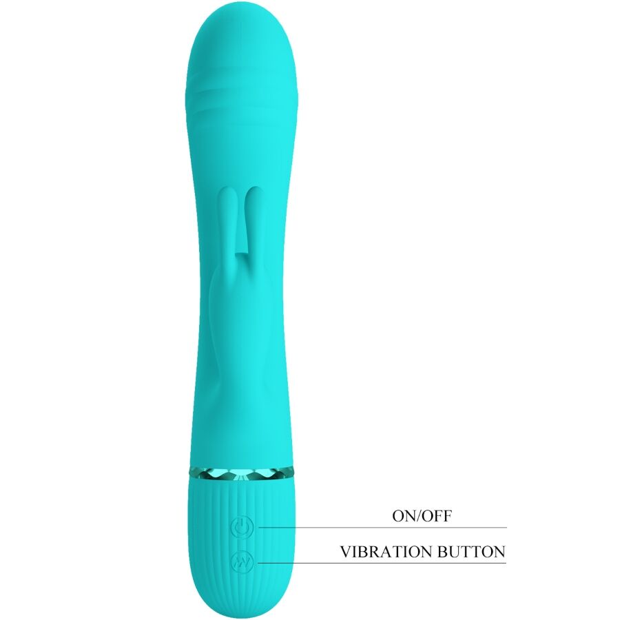 PRETTY LOVE - SCOCCO VIBRADOR RABBIT TURQUESA - Imagen 8