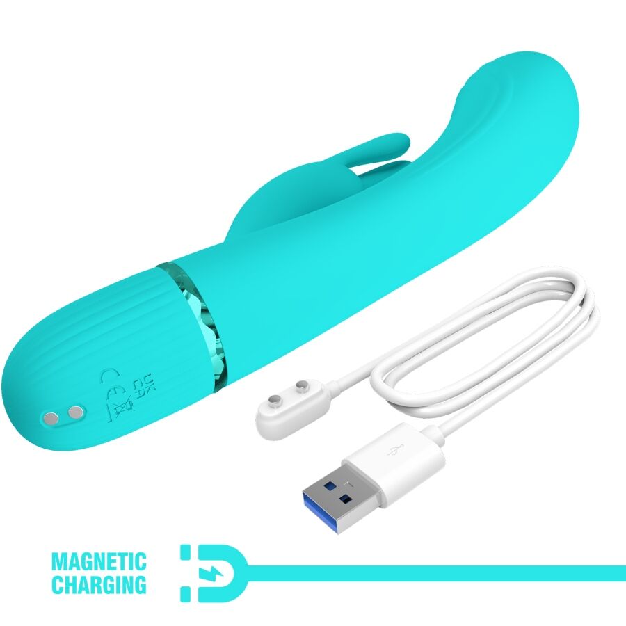 PRETTY LOVE - SCOCCO VIBRADOR RABBIT TURQUESA - Imagen 11