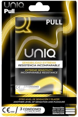 UNIQ - PULL PRESERVATIVOS CON TIRAS SIN LÁTEX 3 UNIDADES