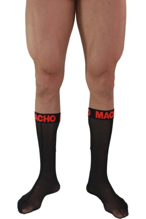 MACHO – CALCETINES FINOS NEGRO/ROJO TALLA ÚNICA