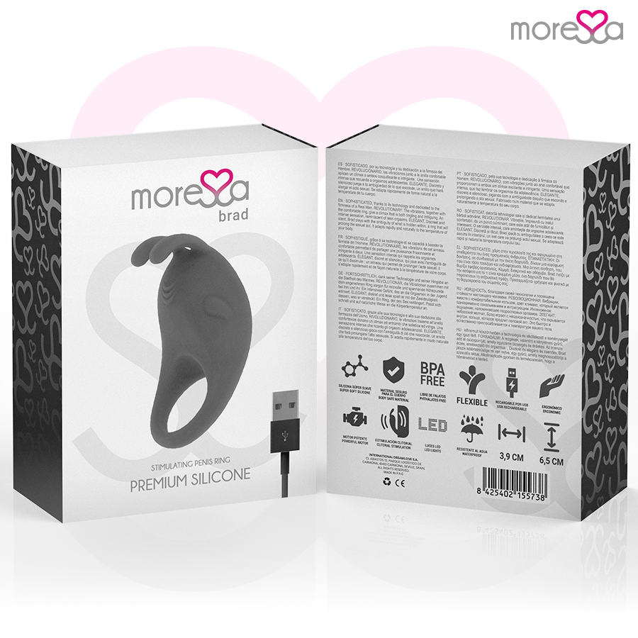 MORESSA - BRAD PREMIUM SILICONE RECARGABLE NEGRO - Imagen 7