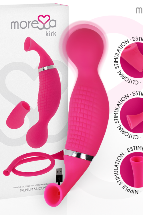 MORESSA – KIRK DUO SUCCIONADOR + MASAJEADOR MULTI PRESTACIONES PREMIUM SILICONE RECARGABLE