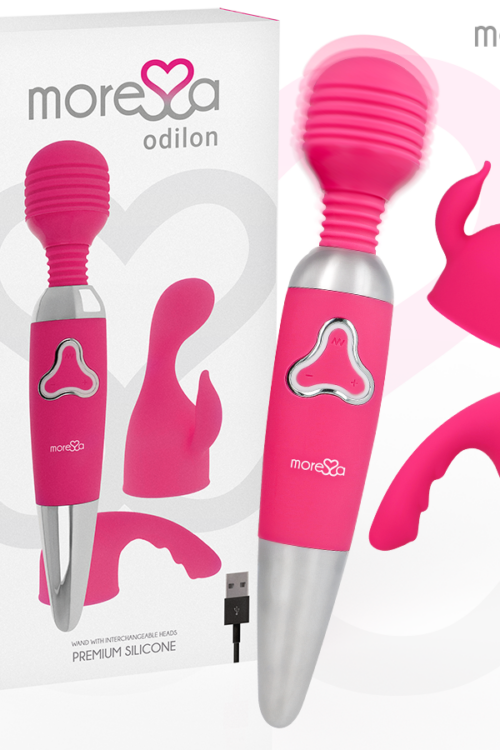 MORESSA – ODILON WAND POTENTE MOTOR MAS DOS CABEZALES PREMIUM SILICONE RECARGABLE