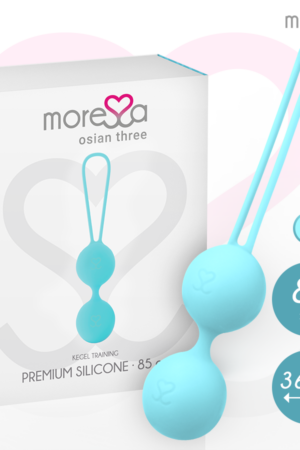 MORESSA - OSIAN THREE ENTRENAMIENTO SUELO PELVICO 85 gr PREMIUM SILICONA TURQUESA