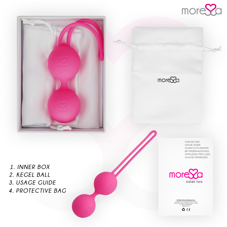 MORESSA - OSIAN TWO ENTRENAMIENTO SUELO PELVICO 101gr PREMIUM SILICONA ROSA - Imagen 7
