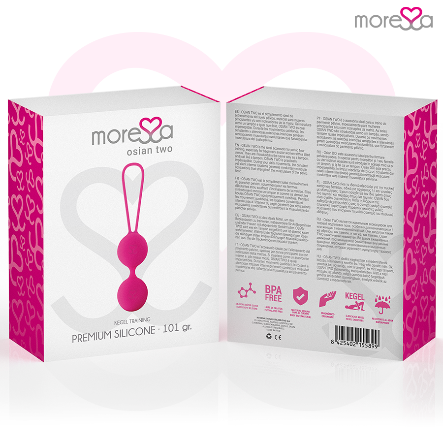 MORESSA - OSIAN TWO ENTRENAMIENTO SUELO PELVICO 101gr PREMIUM SILICONA ROSA - Imagen 8