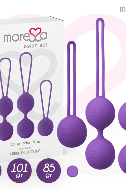 MORESSA – OSIAN SET Osian One; 51 Gr / Osian Two; 101 Gr / Osian Three 85 gr PREMIUM SILICONA LILA