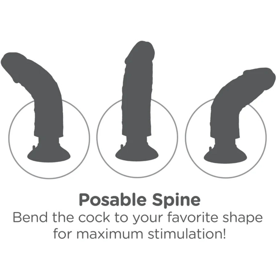 KING COCK - DILDO VIBRADOR MARRÓN 20.32 CM - Imagen 6