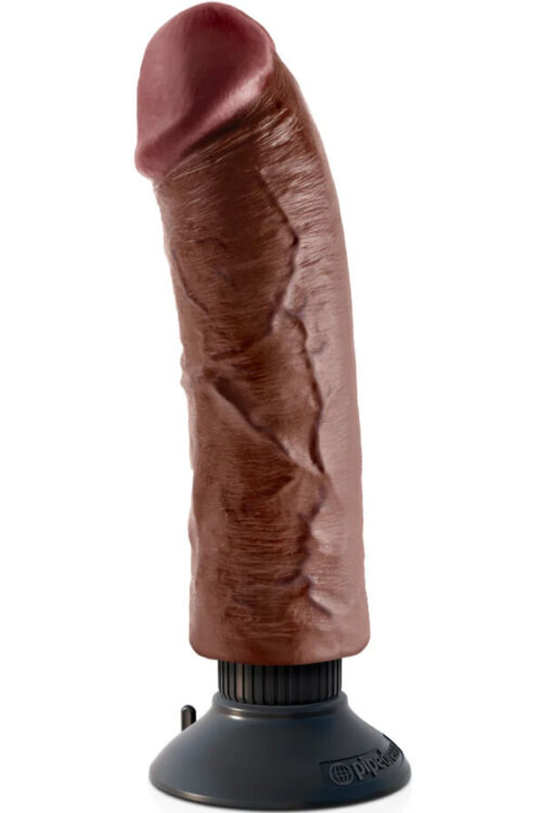 KING COCK – DILDO VIBRADOR MARRÓN 20.32 CM
