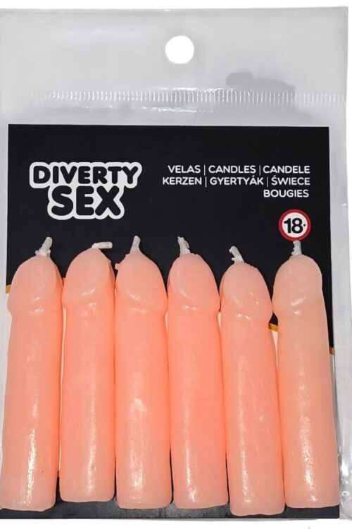 DIABLO PICANTE – 6 VELAS FORMA PENE CARNE