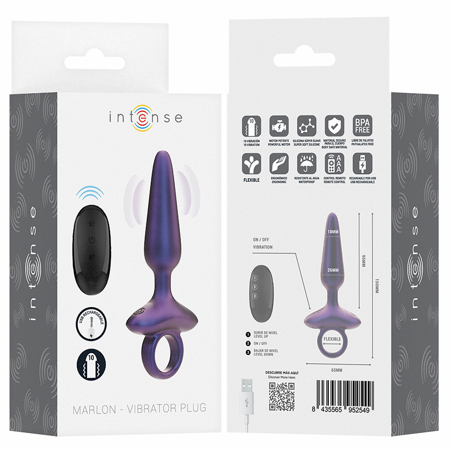 INTENSE - MARLON PLUG ANAL VIBRADOR MODELO 4 CONTROL REMOTO - Imagen 2