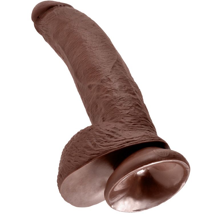 KING COCK - 9 PENE REALÍSTICO MARRÓN 22.9 CM - Imagen 2