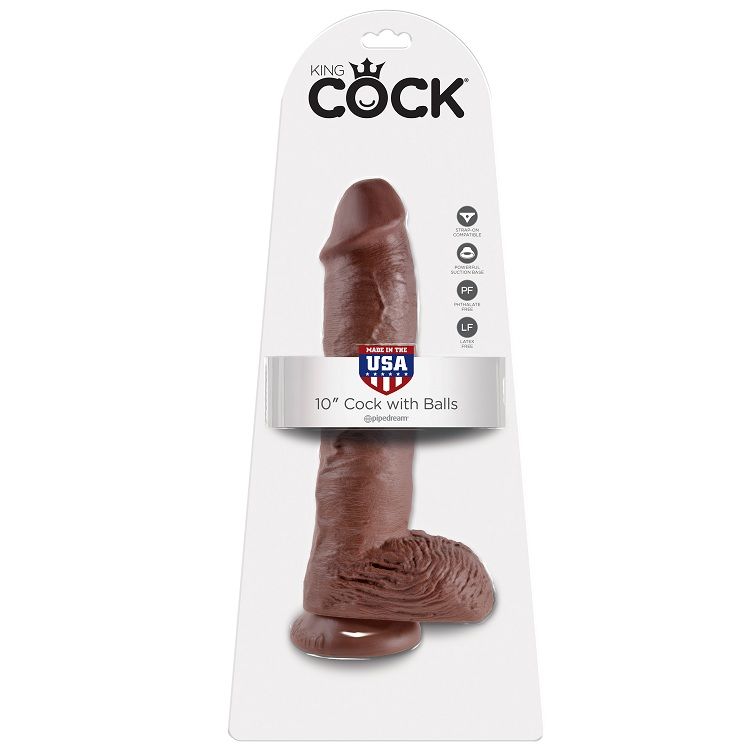 KING COCK - 10 PENE REALÍSTICO MARRÓN 26.5 CM - Imagen 4