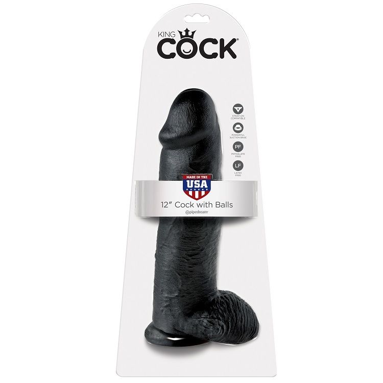 KING COCK - PENE REALISTICO NEGRO 30.48 CM - Imagen 3