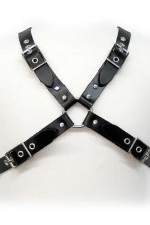 LEATHER BODY – BLACK BUCKLE HARNESS FOR MEN