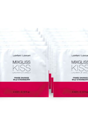 MIXGLISS - LUBRICANTE BASE AGUA SABOR A FRESA 12 MONODOSIS 4 ML