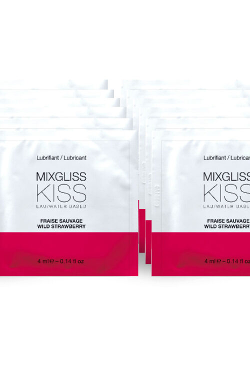 MIXGLISS – LUBRICANTE BASE AGUA SABOR A FRESA 12 MONODOSIS 4 ML