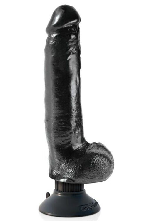 KING COCK – DILDO VIBRADOR CON TESTÍCULOS 23 CM NEGRO
