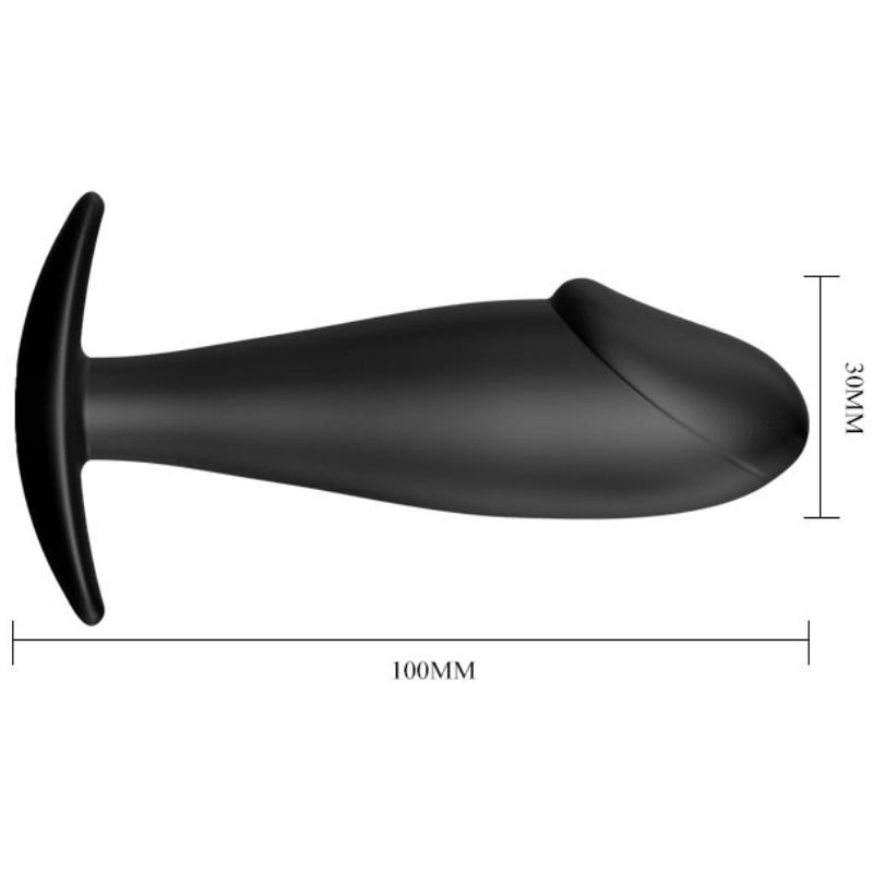 PRETTY LOVE - PLUG ANAL SILICONA FORMA PENE NEGRO - Imagen 6