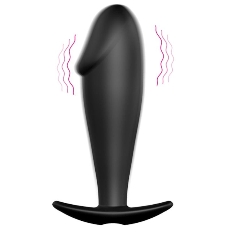PRETTY LOVE - PLUG ANAL SILICONA FORMA PENE Y 12 MODOS VIBRACIÓN NEGRO - Imagen 9